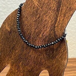 Beautiful Black Spinel Faceted Bead Slide Bracelet